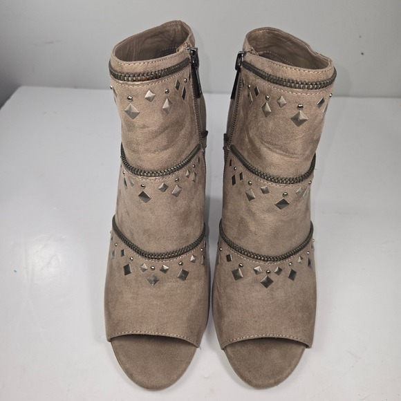 Jessica Simpson Midara Suede Peep Toe Studded Ankle Boot Size 9M - Picture 2 of 8